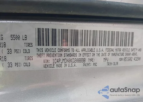 2019 Jeep Cherokee Limited 4X4 из США, поврежденный, VIN 1C4PJMDN0KD208898